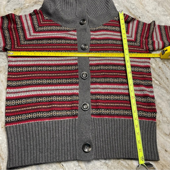 Eddie Bauer Fair Isle Shawl Collar Button Angora Cardigan Sweater XL Tall - Picture 6 of 10